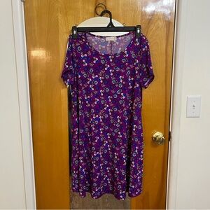 Altar’d State Size M Purple Floral Short Sleeve Mini T-shirt Dress